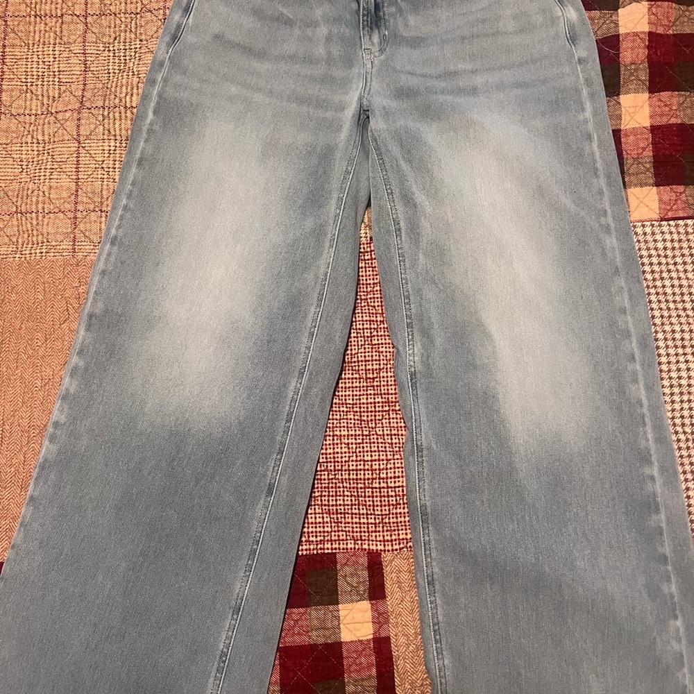 HALARA Light Blue High-Rise Wide Leg Jeans